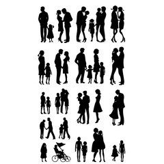 Simple Black Line Family Clipart - Clean White Background Design