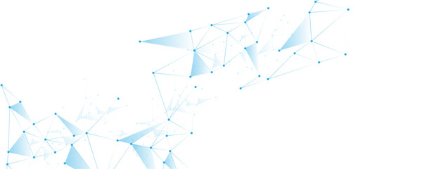 Abstract white blue digital technology futuristic communication high tech concept background. Technology dots lines connect network background.	