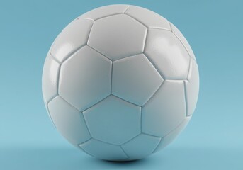 Fototapeta premium Soccer ball on a light blue surface