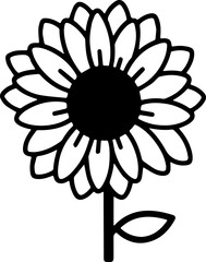 SUNFLOWER ICON WITH TRANSPARENT BACKGROUND VECTOR PATTERN 