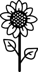 SUNFLOWER ICON WITH TRANSPARENT BACKGROUND VECTOR PATTERN 