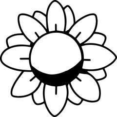 SUNFLOWER ICON WITH TRANSPARENT BACKGROUND VECTOR PATTERN 