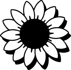SUNFLOWER ICON WITH TRANSPARENT BACKGROUND VECTOR PATTERN 
