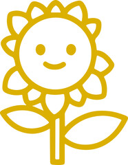 sunflower icon with transparent background 