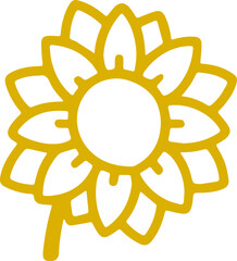 sunflower icon with transparent background 