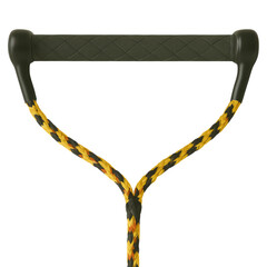 Waterski Handle with Black Yellow Rope Close Up Studio Shot
