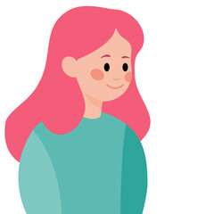 red haired woman on white background