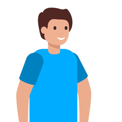 A cartoon man on white background