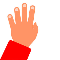 Hand on a white background