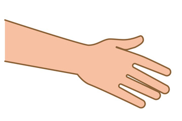 Hand on a white background