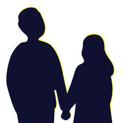 silhouettes of man and woman