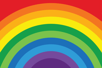 Obraz premium Illustration of a colorful rainbow arc with multiple bands of color