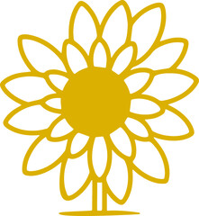 sunflower icon with transparent background vector pattern 
