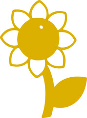 sunflower icon with transparent background vector pattern 