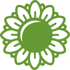 sunflower icon with transparent background vector pattern 