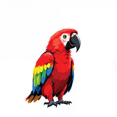 Obraz premium Adorable cartoon Parrot vector illustration isolated