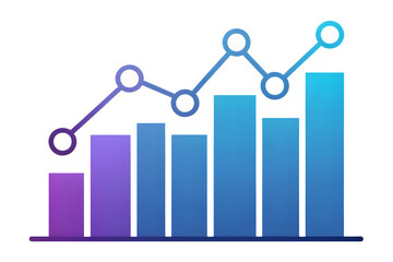 Data Analysis Icon Minimalist Chart Depicting Growth and Trends, Histogram icon, PNG