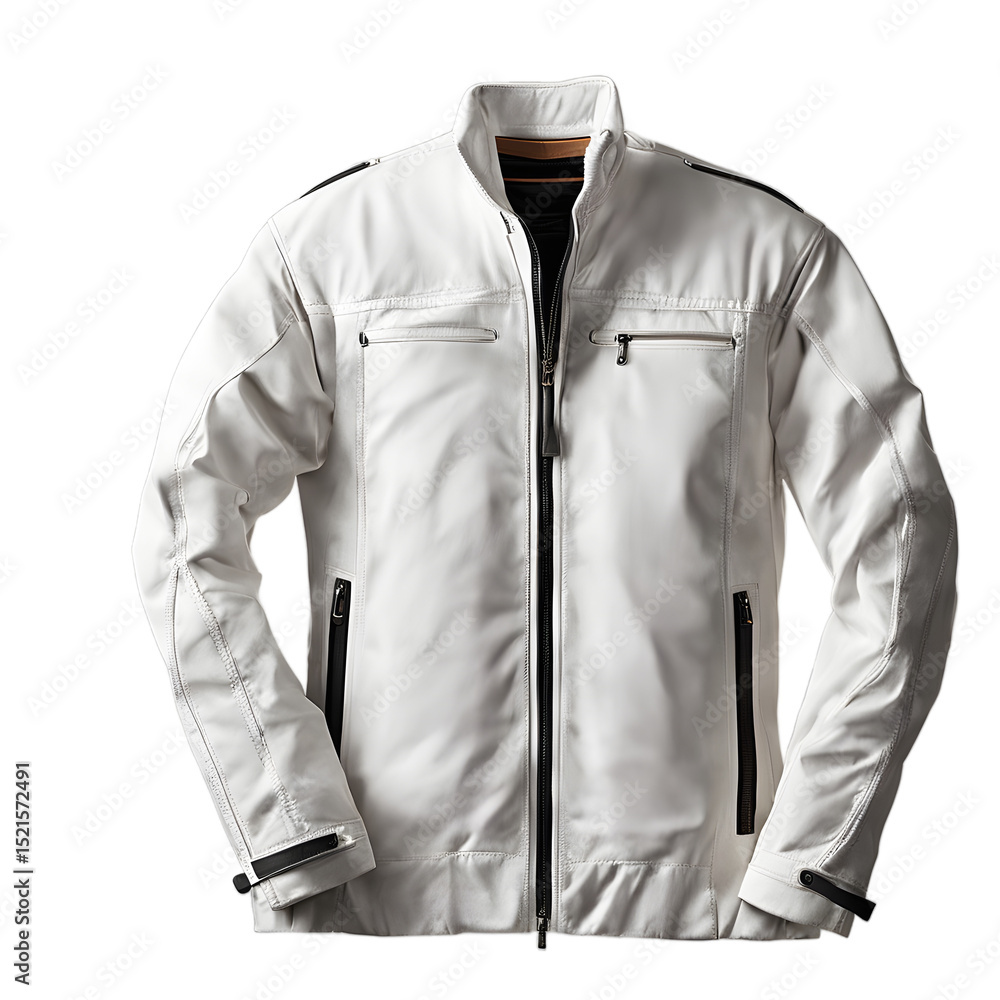 Poster Casual jacket with zipper front, isolated on a empty plain background