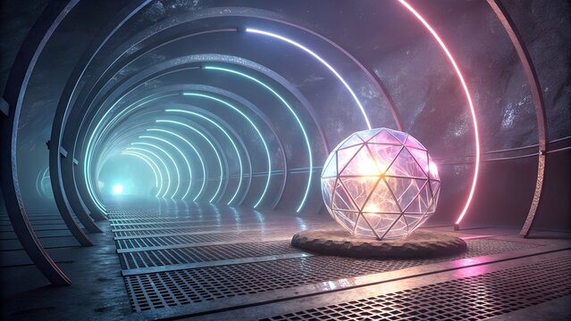 abstract technology background with round sphear