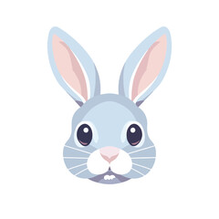 Obraz premium Detailed Cute Rabbit Head Flat Style Icon Vector Illustration for Design Projects