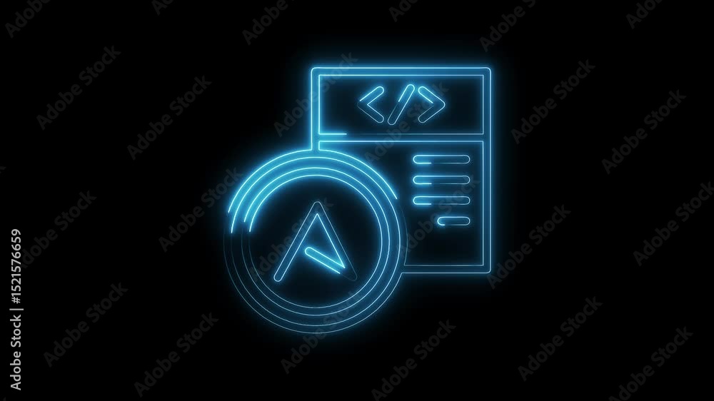 Poster digital transformation abstract animation cyber technology creative design with neon glowing visual 