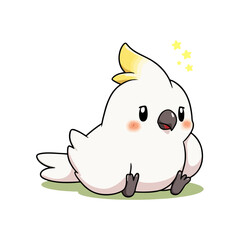 Fototapeta premium Cute Baby Cockatoo Clipart 06