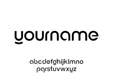 word of yourname. modern minimalist clean alphabet font. lowercase bold and  round typography vector illustration design