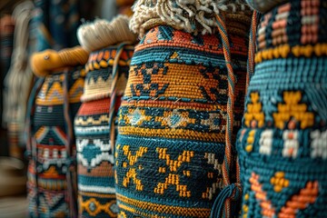A old carpet design with bold colours