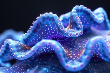 Coran reef blue organic pattern