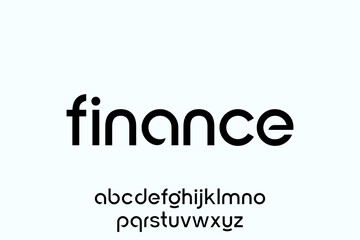 word of finance. modern minimalist clean alphabet font. lowercase bold and  round typography vector illustration design