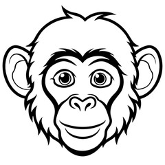 Fototapeta premium Ugly smiling cartoon monster head vector illustration for Halloween