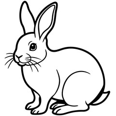 Obraz premium Cute vector illustration of a cartoon bunny or rabbit for Easter, featuring a happy, funny, baby animal on a white background