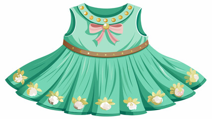 A rose gold sequin dress sparkles in a white background close-up, featuring flutter sleeves and a soft tulle skirt — perfect for dazzling party-themed vector illustrations of little girls.