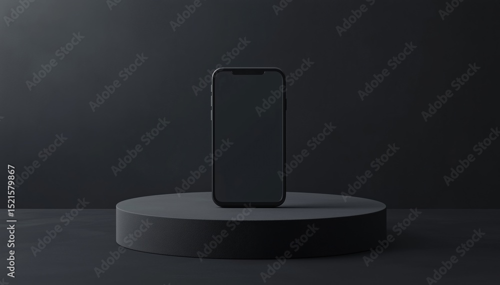 Poster realistic black phone mock-up template with empty screen for professional business presentations. id