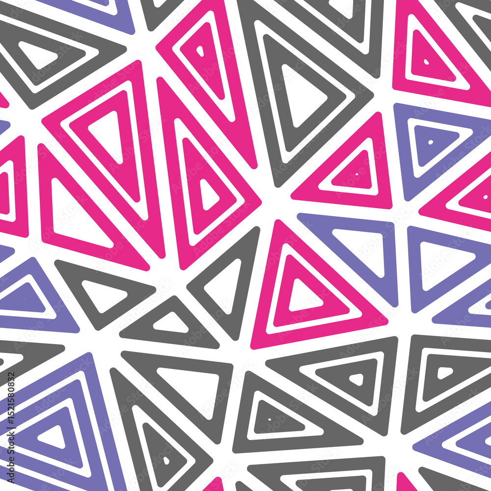 Poster vector science background. big shape size. multiple repeated inner triangles. multiple colors style.