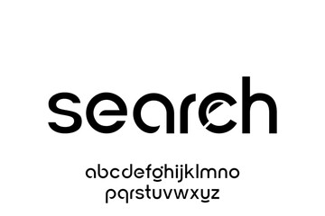 word of search. modern minimalist clean alphabet font. lowercase bold and  round typography vector illustration design
