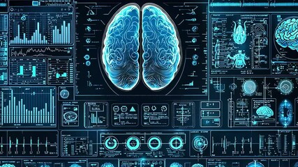 Futuristic brain scan interface - Powered by Adobe