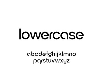 word of lowercase. modern minimalist clean alphabet font. lowercase bold and  round typography vector illustration design