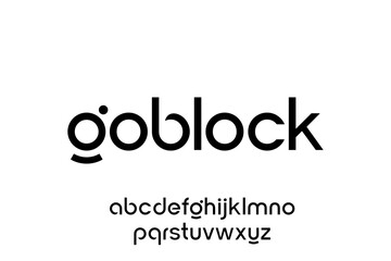 Obraz premium word of goblock. modern minimalist clean alphabet font. lowercase bold and round typography vector illustration design