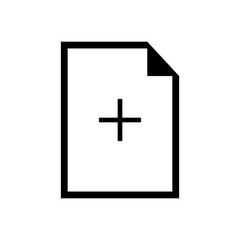 Page with plus mark isolated icon graphic vector