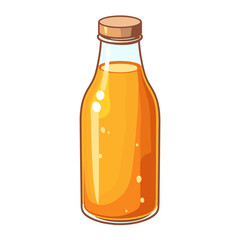 Kombucha bottle vector, refreshing drink illustration on transparent background, perfect for health blogs, beverage menus