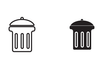 trash can icon set, Trash bin icon, Delete icon vector illustration