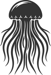 Jellyfish silhouette vector underwater fish drawing