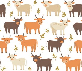 The ox of the 2021 Chinese New Year is depicted in a traditional oriental zodiac fortune symbol, featuring a bull with blossoms in various poses on a modern isolated background