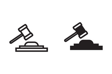 Gavel icon sheet. vector. Hammer symbol vector