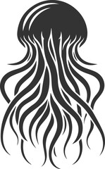 Jellyfish silhouette vector underwater fish drawing