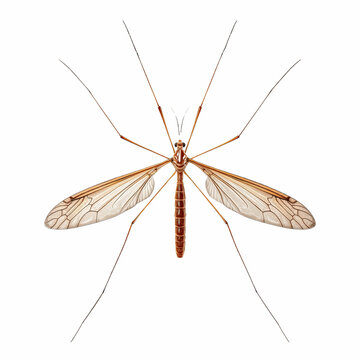 Crane Fly on Abstract Striped Background Detailed