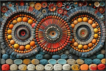 Three vibrant flower on the luxury wall design