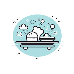 Fototapeta premium House Delivery Food Tray Line Style Icon Vector for Professional Usage