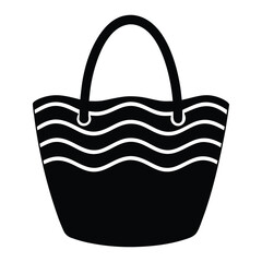 beach bag vector silhouette.